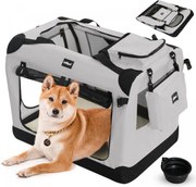 Leopet® Szállító doboz kutyáknak L 70 x 52 x 52 cm szürke