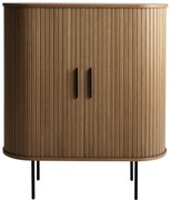 Barna bortartó szekrény tolóajtóval, tölgyfa dekorral 100x118x40 cm Nola – Unique Furniture