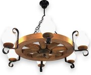 Brilagi - ROATA láncos csillár 6xE14/40W/230V, Ø 70 cm, bükk