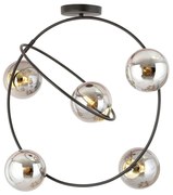 Csillár rúdon STARDOM 5xE14/10W/230V fekete/szürke