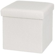 Fehér buklé puff Ecru – Casa Selección