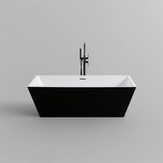 CUBE szabadon álló fürdőkád, fekete-fehér, 170x75x58 cm