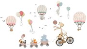 Animals and Hot Air Balloons in the Clouds gyerek falmatrica, 90 x 60 cm - Ambiance