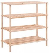 4-szintes tömör fenyőfa cipőtartó