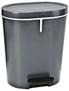 Denox Pedálos szemetes 25 l, ovális, antracit, 25 l