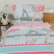 EMI Eiffel gyermek ágyneműhuzat, A standard egyszemélyes ágy szett tartalma: 1x 140x200 + 1x 70x90