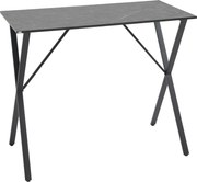 HOMCOM Modern Ipari Stílusú Bárpult, Magas Konyhaasztal Márványhatású Fából és Acélból, 120 x 60 x 102 cm, Fekete | Aosom