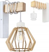 Fali lámpa fa Led túlnyúlás kábel lámpabúra 1xE27 Loft fehér