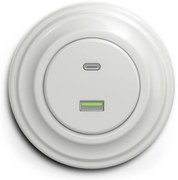Kliklap - Retro USB aljzat A+C kerettel, fehér