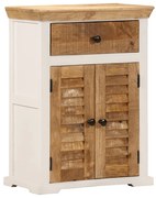 fehér-barna tömör nyers mangófa tálalószekrény 55 x 30 x 73 cm