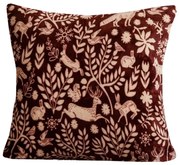 Mikroplüss párnahuzat FOREST ANIMALS 45x45 cm, bordó