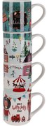 Winter4 db-os bögre készlet, 265 ml,porcelán
