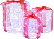 vidaXL Ajándéktáska Díszítés 3 pcs Hideg feher 20 x 20 x 21 cm Akril
