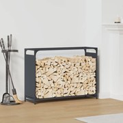 antracitszürke hidegen hengerelt acél tűzifatároló 90x28x65 cm