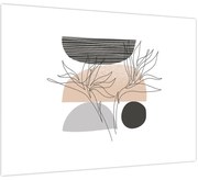 Üveg kép - Vonal művészet virágok N⁰2 (70x50 cm)