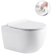 Cerano Felci, függő WC csésze Perem nélküli 525x360x355 mm + UF wc ülőke, fehér fényes, CER-CER-417377