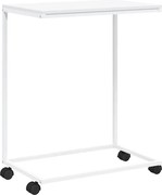 vidaXL fehér szerelt fa kisasztal kerekekkel 55x35x70 cm