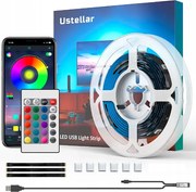 Ustellar Led szalag Rgb 5050 5W 5V távirányító/mobil alkalmazás 2m