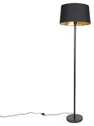 Modern állólámpa fekete fekete árnyékolóval 45 cm - Simplo