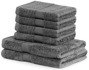 Bamby Charcoal szett 2 db sötétszürke fürdőlepedővel és 4 db törölközővel - DecoKing