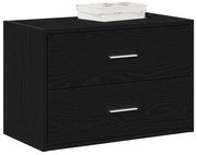 fekete tölgy szerelt fa szekrény 2 fiókkal 60 x 31 x 40 cm