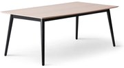 Fekete-natúr színű bővíthető étkezőasztal tölgyfa dekoros asztallappal 100x210 cm Meza – Hammel Furniture