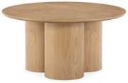 Natúr színű kerek dohányzóasztal tölgyfa dekorral ø 80 cm Lua – MOME