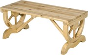 Outsunny Kerti Pad Fa Időjárásálló Pad Rusztikus Kültéri Bútor Természetes 98 x 50 x 39,5 cm | Aosom