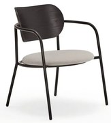 Fekete-szürke fotel kőrisfa dekorral Eclipse - Teulat