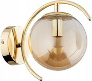 Fali lámpa modern glamour arany üveg borostyán gömb Alfa