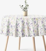 Goldea kör alakú dekoratív terítő valencia - levendulás kert Ø 140 cm