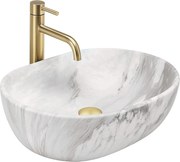 Rea Amelia, pultra szerelhető mosdó 480x345x135 mm, kőutánzat, REA-U8489