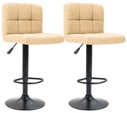 Szövet borítású bárszék, 2 db, bézs