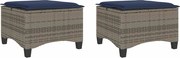 vidaXL 2 db szürke polirattan kerti székek párnákkal 55x55x36 cm