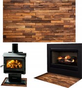 Kandalló Ablak Edzett Üveg Állvány Méret 80x52cm Parketta Grafika