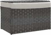 vidaXL szürke polyrattan szennyeskosár fedéllel 55,5 x 35 x 34 cm