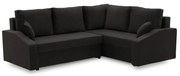 Grande Plus sarokkanapé, jobboldali, szövet anyag, fekete