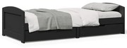 Napozóágy 2 fiókkal matrac nélkül IRUN Fekete 90x200 cm