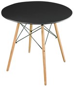 Skandináv stílusú kerek étkező asztal TODI 80cm - fekete