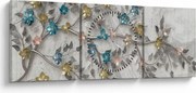 Kép - Az ágon - absztrakt (órával) (90x30 cm)