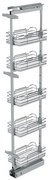Konyhai fémrács, kamravasalat, 300mm, króm-fehér, teljes kihúzású, csillapított záródás, 1880-2180mm, 5 kosár SIGE, Infinity Line 265