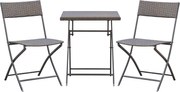 Outsunny Polyrattan Kerti Bútor Szett, Kültéri Lounge Balkoni Bútor 2 Személyre, 3 Részes Ülőgarnitúra, 2 Szék, Asztal | Aosom