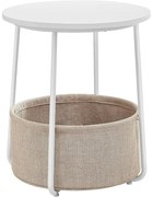 Kerek asztal, kis dohányzóasztal, fehér-bézs