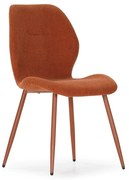 Terrakotta színű kárpitozott étkezőszék szett 4 db-os Ansu – Marckeric