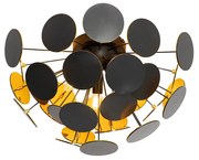 Design mennyezeti lámpa fekete arannyal 54cm 3-lámpás - Cerchio