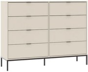 DECO Komód Beige Színben 8 Fiókkal150 cm
