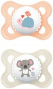 Fogszabályozási szilikon cumi MAM, Original Girl 2-6 m, krém/barack, 2 db