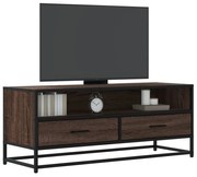 barna tölgy színű szerelt fa és fém TV-szekrény 100x34,5x40 cm