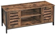 TV szekrény polcokkal és két ajtóval, rusztikus barna 110x40x50cm