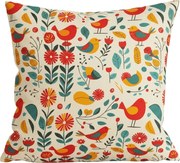 Mikroszálas párnahuzat RETRO BIRD 45x45 cm, színes